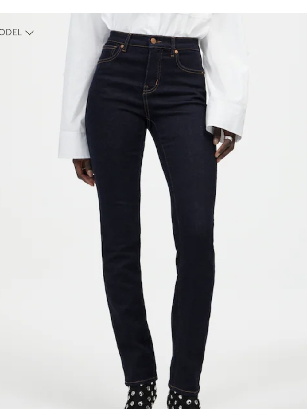 NWOT Madewell Women's Straight Leg Stovepipe Jeans in Dark Indigo Size 26